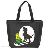 Bird Dinosaur Zookeeper Paleontologist Budgie Parakeet T Rex Tote Bag thumb 0