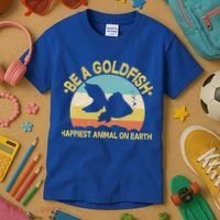 Be A Goldfish Happiest Animal On Earth Kids T-Shirt thumb 3