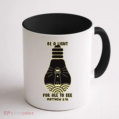 Be A Light For All To See Coffee Mug back