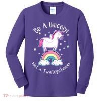 Be A Unicorn Not A Twatopotamus Kids Long Sleeve Shirt thumb 0