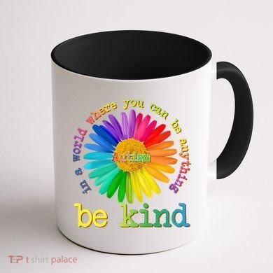Be Anything Be Kind Autism Awareness Coffee Mug back