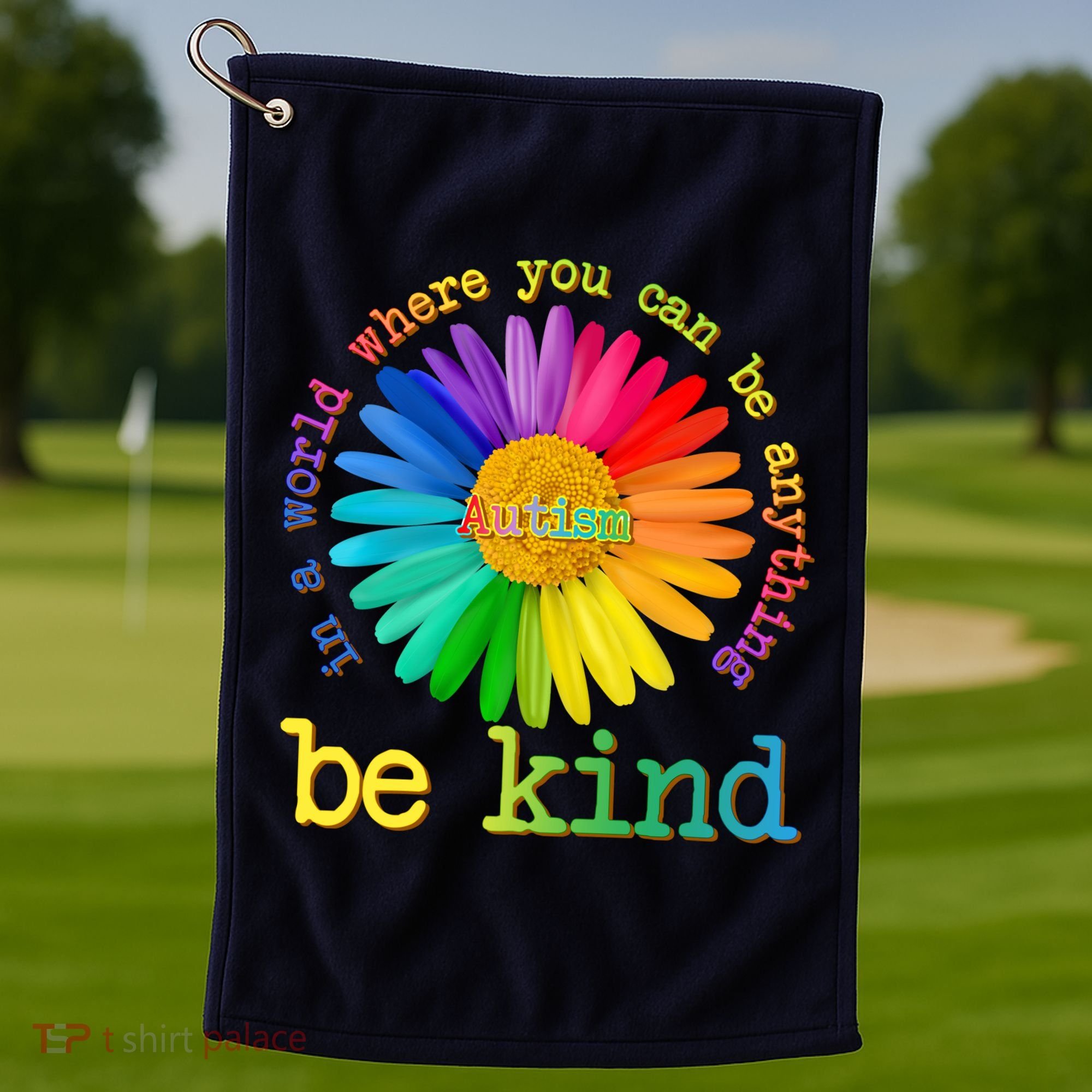 Be Anything Be Kind Autism Awareness Golf Towel