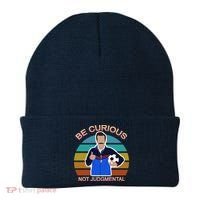 Be Curious Not Judgmental Funny Soccer Beanie thumb 0