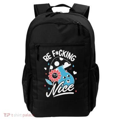 Be Fucking Nice Mushroom Flower Backpack