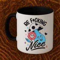 Be Fucking Nice Mushroom Flower Coffee Mug thumb 2