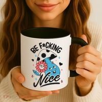 Be Fucking Nice Mushroom Flower Coffee Mug thumb 3