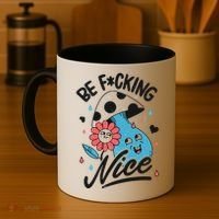 Be Fucking Nice Mushroom Flower Coffee Mug thumb 4