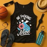 Be Fucking Nice Mushroom Flower Tank Top thumb 4
