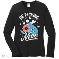 Be Fucking Nice Mushroom Flower Women's Long Sleeve Shirt thumb 0