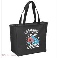 Be Fucking Nice Mushroom Flower Tote Bag thumb 2