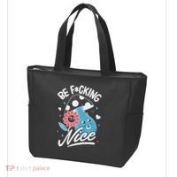 Be Fucking Nice Mushroom Flower Tote Bag thumb 3