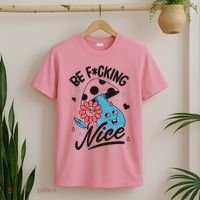 Be Fucking Nice Mushroom Flower T-Shirt thumb 2