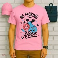 Be Fucking Nice Mushroom Flower T-Shirt thumb 6