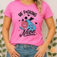 Be Fucking Nice Mushroom Flower Women's T-Shirt thumb 2