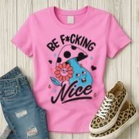 Be Fucking Nice Mushroom Flower Women's T-Shirt thumb 3