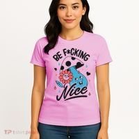 Be Fucking Nice Mushroom Flower Women's T-Shirt thumb 4