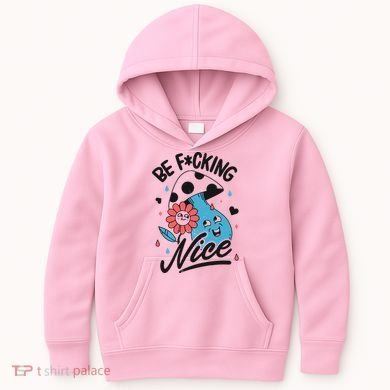 Be Fucking Nice Mushroom Flower Kids Hoodie