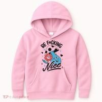Be Fucking Nice Mushroom Flower Kids Hoodie thumb 0