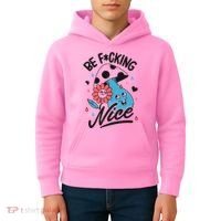 Be Fucking Nice Mushroom Flower Kids Hoodie thumb 4
