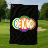 Be Kind 70's Retro Logo Tribute Golf Towel thumb 1