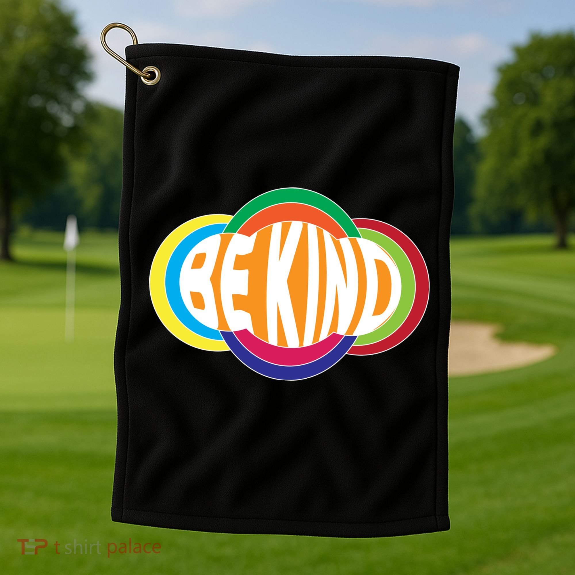 Be Kind 70's Retro Logo Tribute Golf Towel