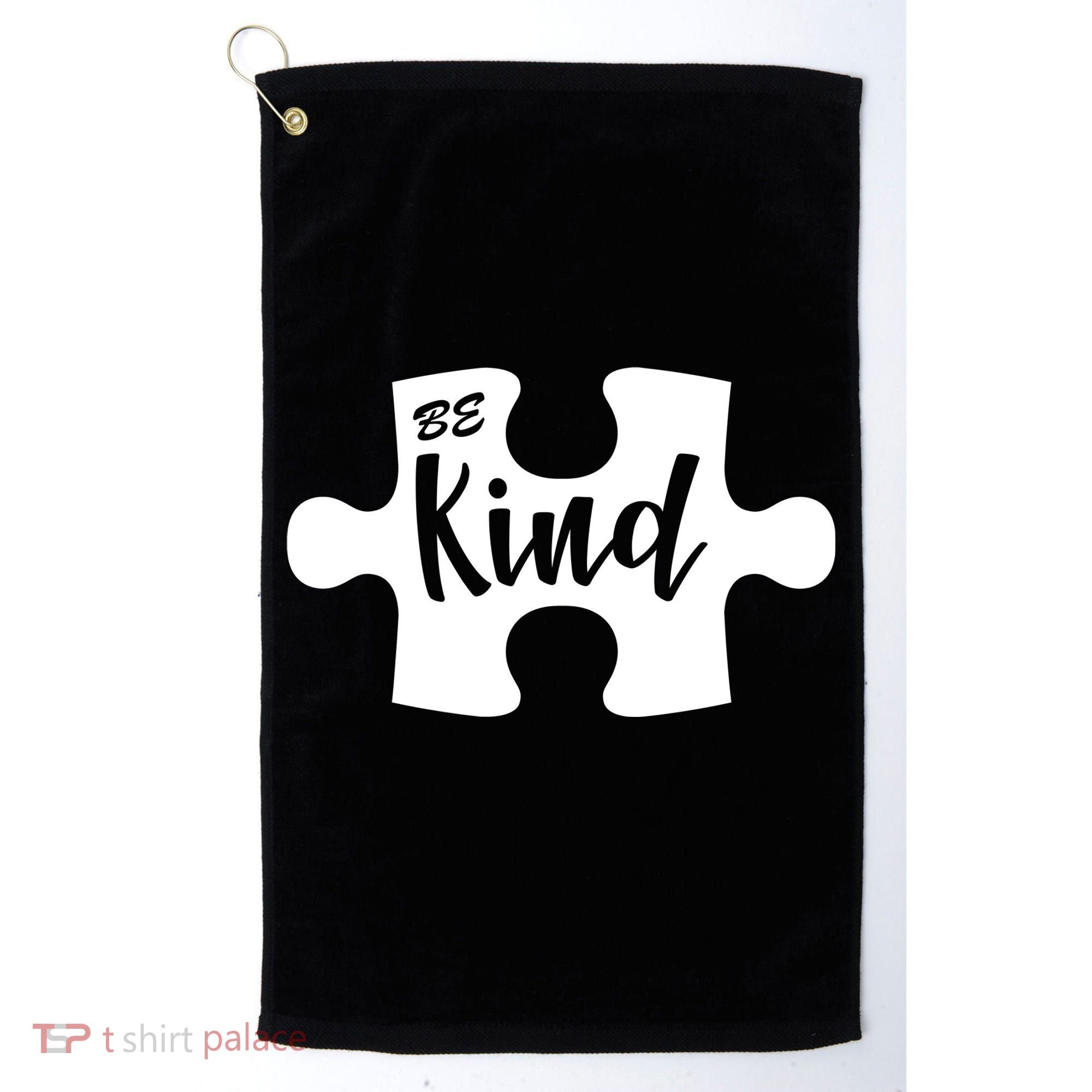Be Kind Autism Awareness Puzzle Golf Towel