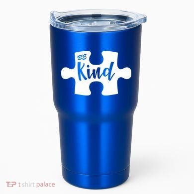 Be Kind Autism Awareness Puzzle Tumbler