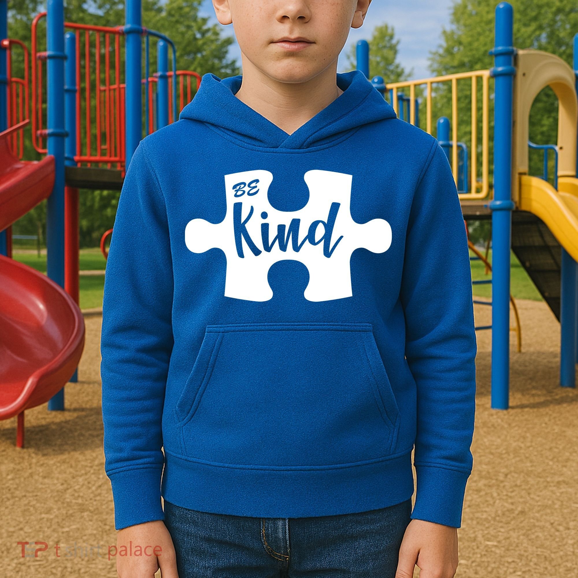 Be Kind Autism Awareness Puzzle Kids Hoodie