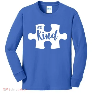 Be Kind Autism Awareness Puzzle Kids Long Sleeve Shirt