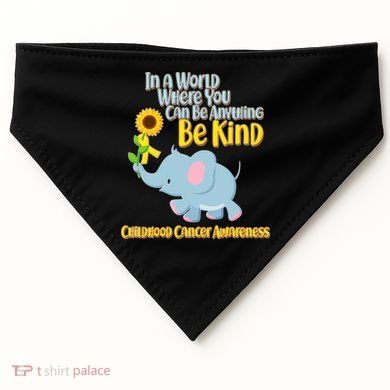 Be Kind Childhood Cancer Awareness USA-Made Doggie Bandana