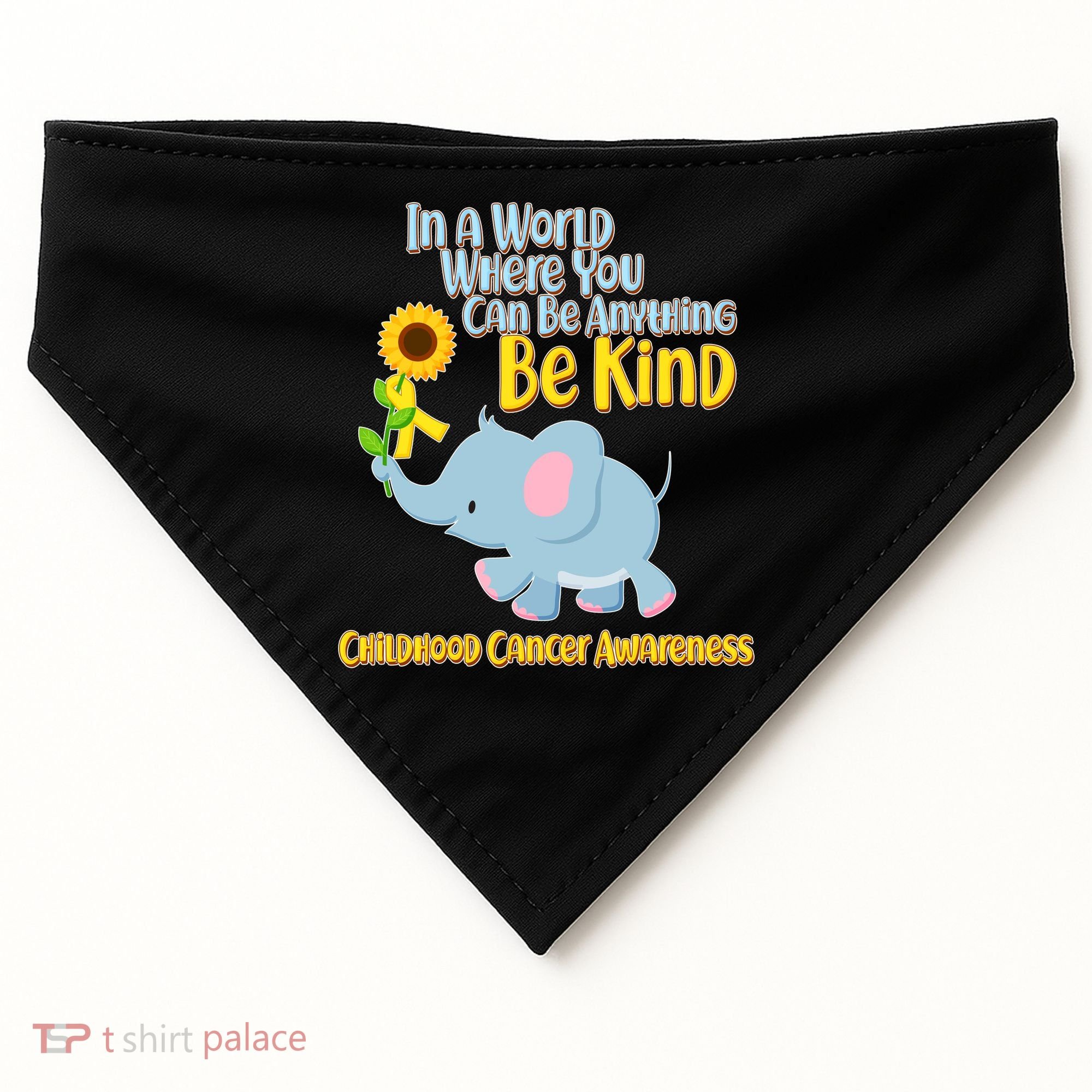 Be Kind Childhood Cancer Awareness USA-Made Doggie Bandana