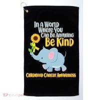 Be Kind Childhood Cancer Awareness Golf Towel thumb 0