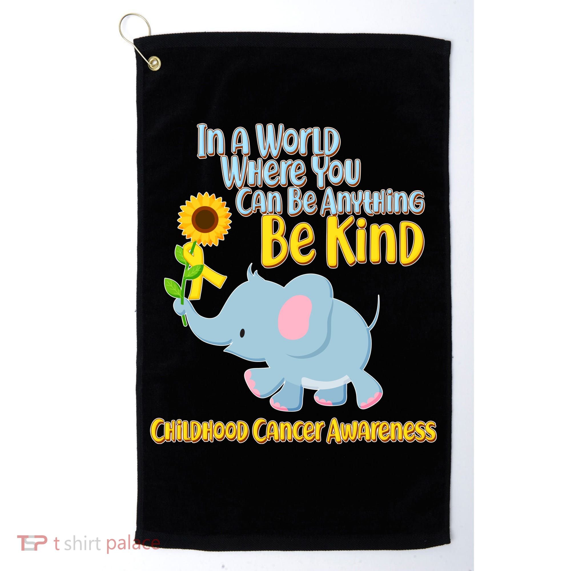 Be Kind Childhood Cancer Awareness Golf Towel