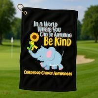 Be Kind Childhood Cancer Awareness Golf Towel thumb 1