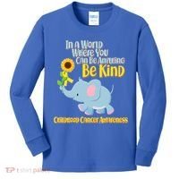 Be Kind Childhood Cancer Awareness Kids Long Sleeve Shirt thumb 0