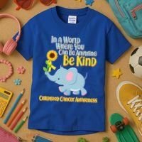 Be Kind Childhood Cancer Awareness Kids T-Shirt thumb 3