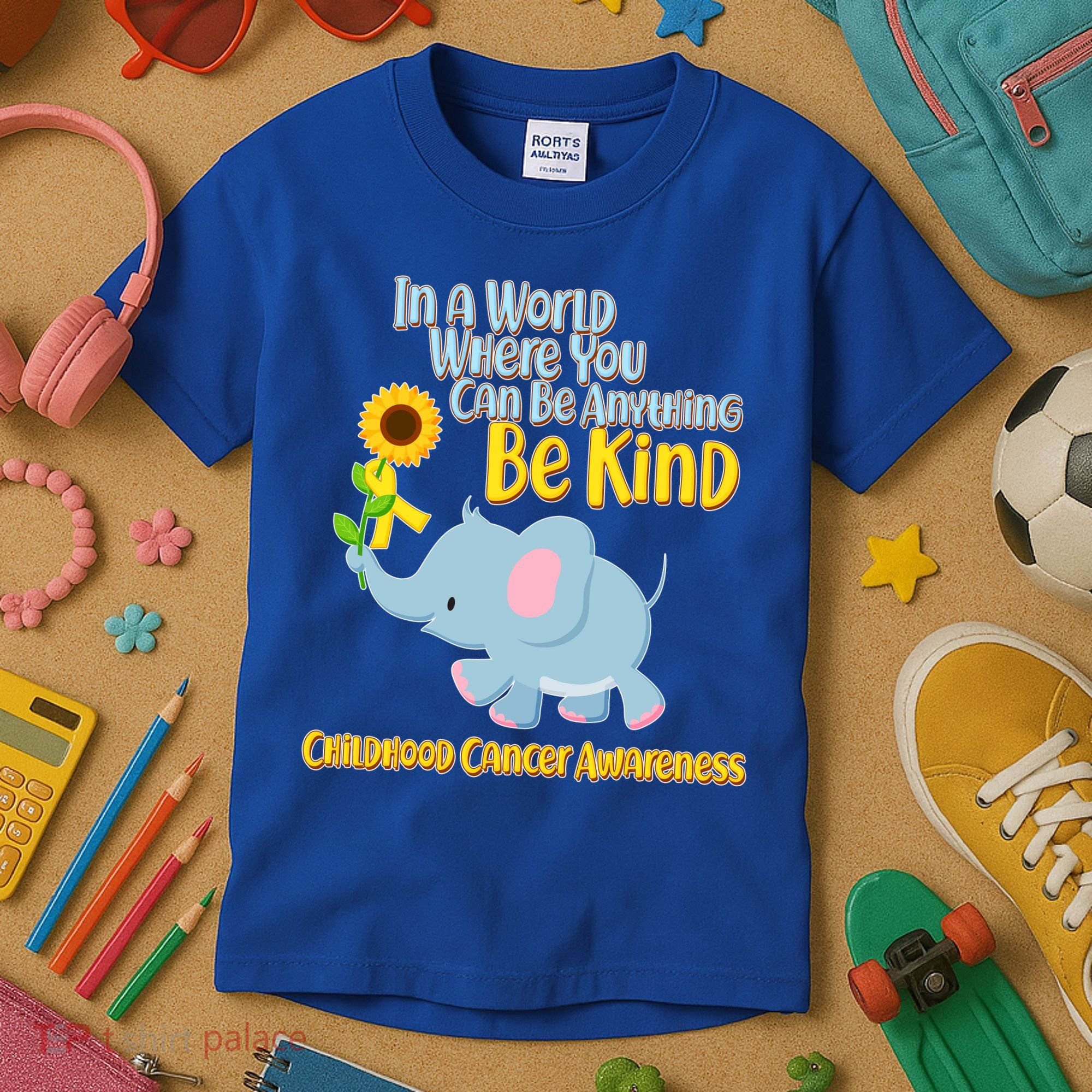 Be Kind Childhood Cancer Awareness Kids T-Shirt