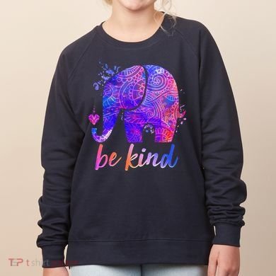 Be Kind Colorful Painted Elephant Women's Sweatshirt