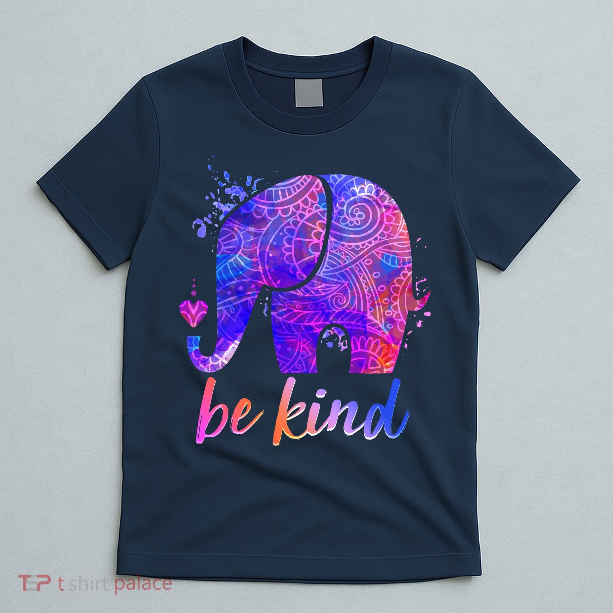 Be Kind Colorful Painted Elephant T-Shirt