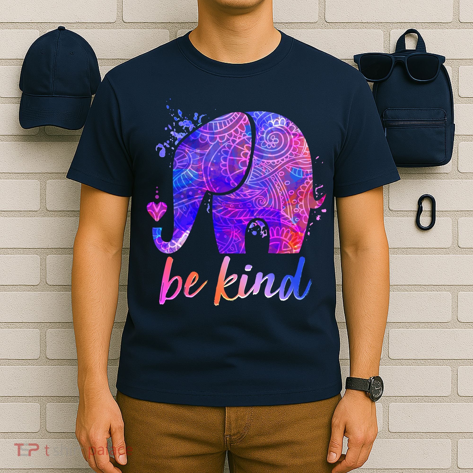 Be Kind Colorful Painted Elephant T-Shirt