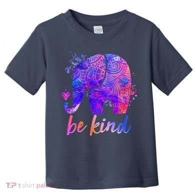Be Kind Colorful Painted Elephant Toddler T-Shirt