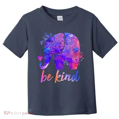 Be Kind Colorful Painted Elephant Toddler T-Shirt