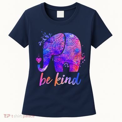 Be Kind Colorful Painted Elephant Women's T-Shirt