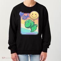 Be Kind Cute Happy TRex Dino Smiley Balloon Women's Sweatshirt thumb 0