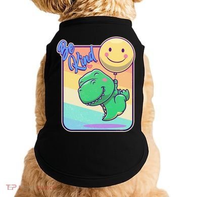 Be Kind Cute Happy TRex Dino Smiley Balloon Doggie Tank