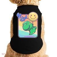 Be Kind Cute Happy TRex Dino Smiley Balloon Doggie Tank thumb 0
