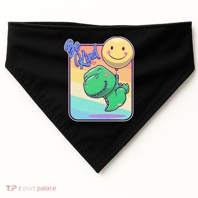 Be Kind Cute Happy TRex Dino Smiley Balloon USA-Made Doggie Bandana