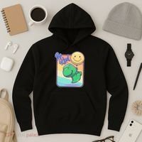 Be Kind Cute Happy TRex Dino Smiley Balloon Hoodie thumb 3