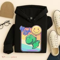 Be Kind Cute Happy TRex Dino Smiley Balloon Hoodie thumb 4
