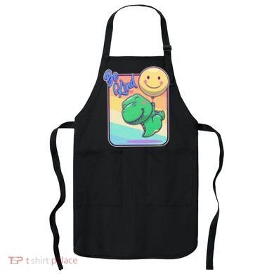 Be Kind Cute Happy TRex Dino Smiley Balloon Apron
